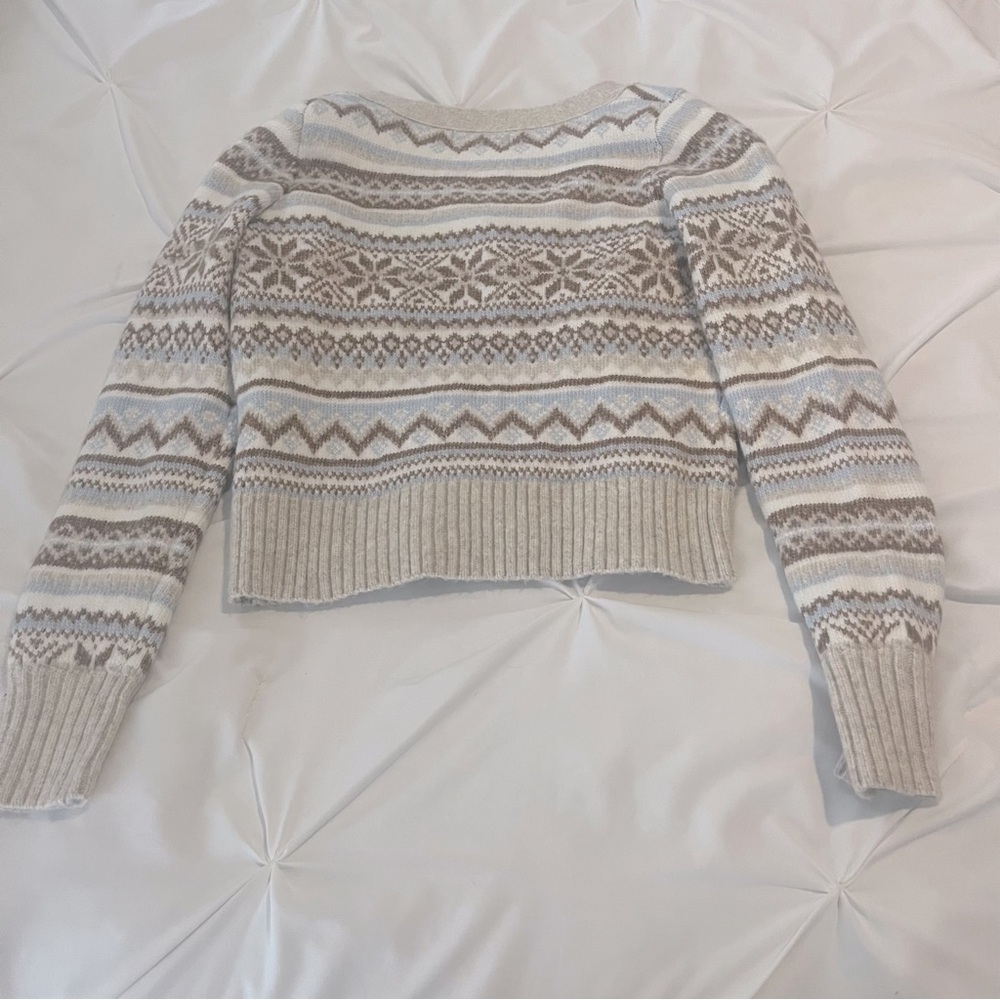 Jessica Simpson Beige Blue Brown Patterned Cardigan XS - Picture 9 of 11